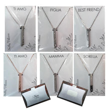 Carica l'immagine nel visualizzatore di Gallery, COLLANA BY NELLY VILLANO CON PENDENTE IN OTTONE - CON FRASI - CATENINA REGOLABILE DA 44 A49 CM - ACCIAIO NIKEL FREE