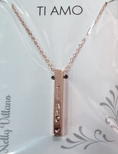 Carica l'immagine nel visualizzatore di Gallery, COLLANA BY NELLY VILLANO CON PENDENTE IN OTTONE - CON FRASI - CATENINA REGOLABILE DA 44 A49 CM - ACCIAIO NIKEL FREE