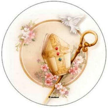 Carica l'immagine nel visualizzatore di Gallery, CIALDA PER TORTE IN PASTA DI ZUCCHERO "SANTA CRESIMA" - FORMATO A3