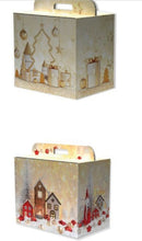 Carica l'immagine nel visualizzatore di Gallery, SCATOLA PER PANETTONE/PANDORO + BOTTIGLIE ED ALTRO, CON MANIGLIA, NATALIZIA