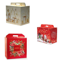 Carica l'immagine nel visualizzatore di Gallery, SCATOLA PER PANETTONE/PANDORO + BOTTIGLIE ED ALTRO, CON MANIGLIA, NATALIZIA