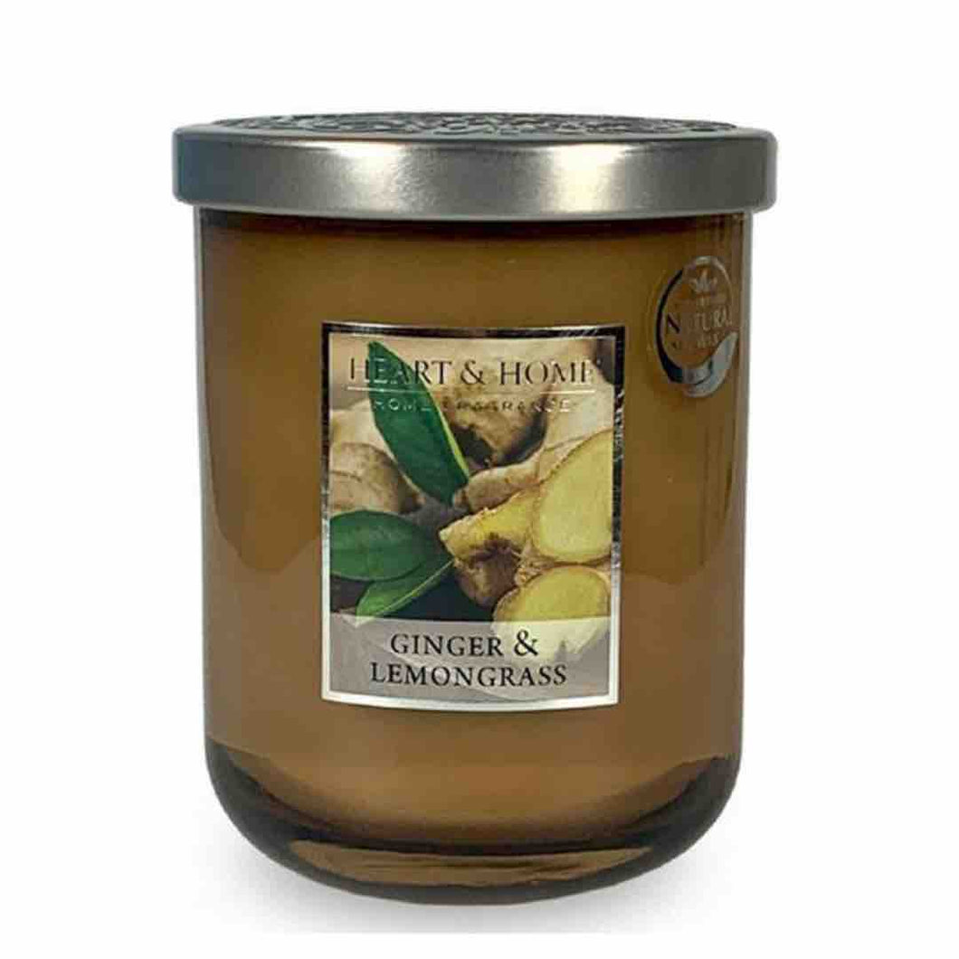 candela in cera di soia heart & home ginger lemongrass