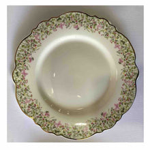 Carica l&#39;immagine nel visualizzatore di Gallery, piatto in ceramica con fiorellini e bordo dorato
