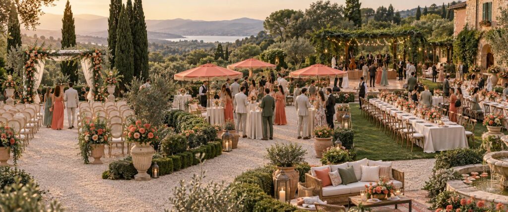 Illustration éditoriale du sujet : I Giardini di Villa Fago: matrimoni ed eventi, la guida
