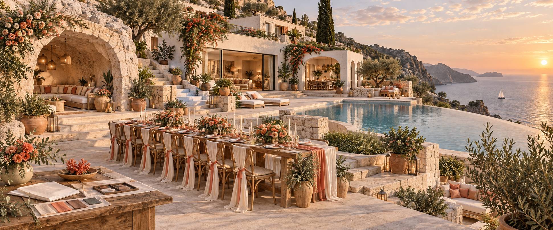 Illustration éditoriale du sujet : Villa Infinito Mare: sposarsi vista mare, cosa sapere