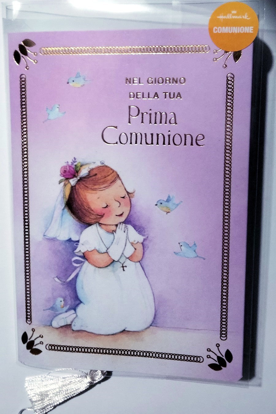 BIGLIETTO PER LA PRIMA COMUNIONE A LIBRETTO - GIRL