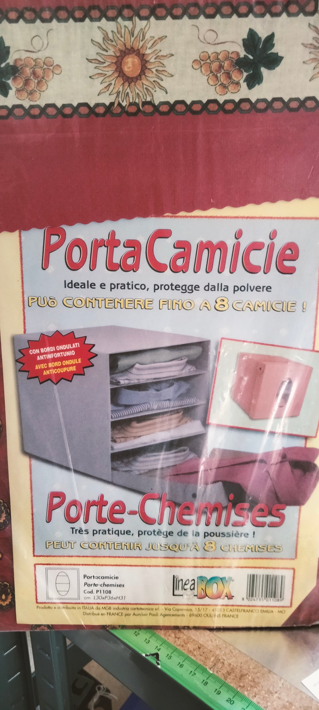 SCATOLA BOX PORTA CAMICIE FORMATO CM 36x30x31H - CARTONCINO PLASTIFICATO