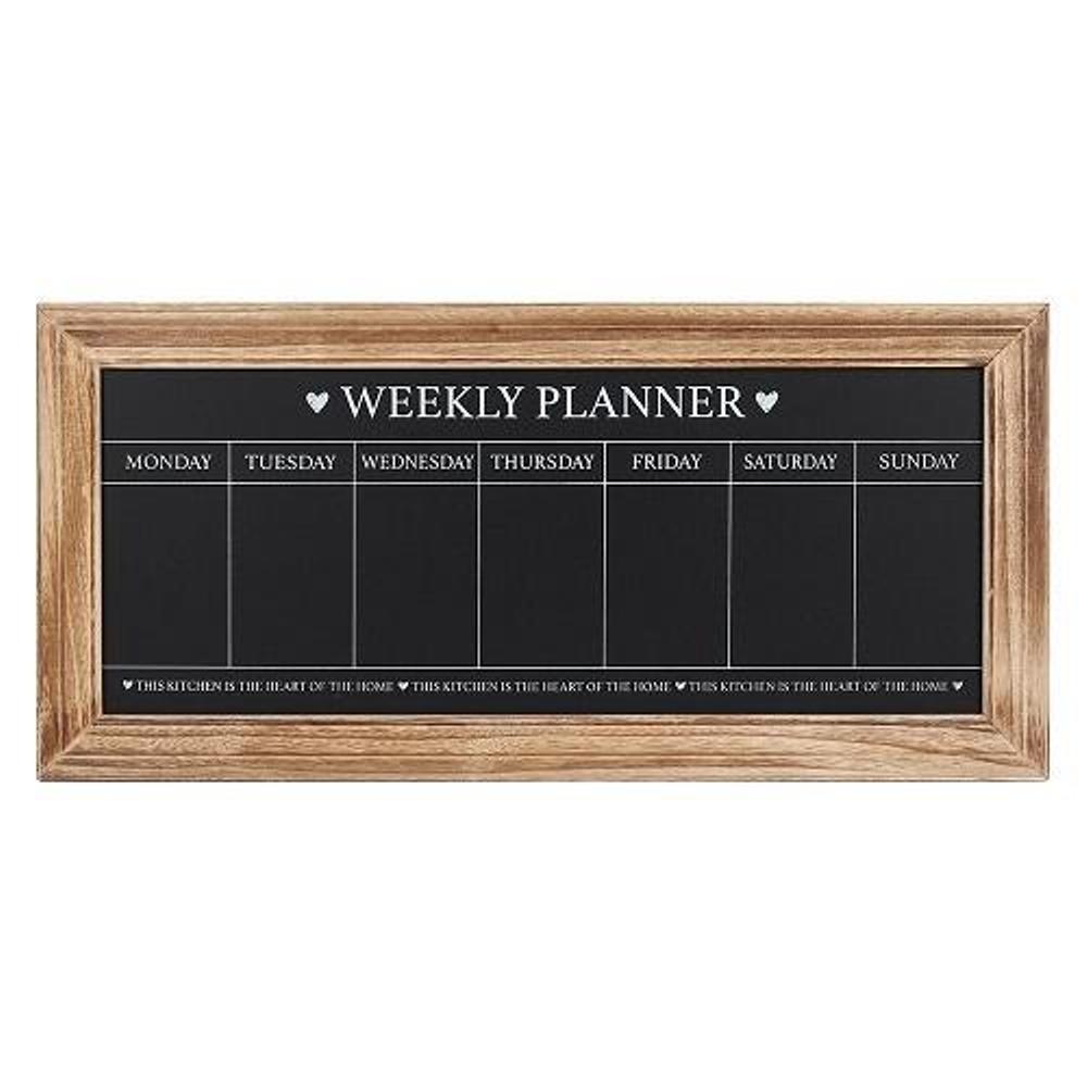 PLANNER LAVAGNA SETTIMANALE CON PLACCA IN LEGNO, DIMENSIONI CM 67x32