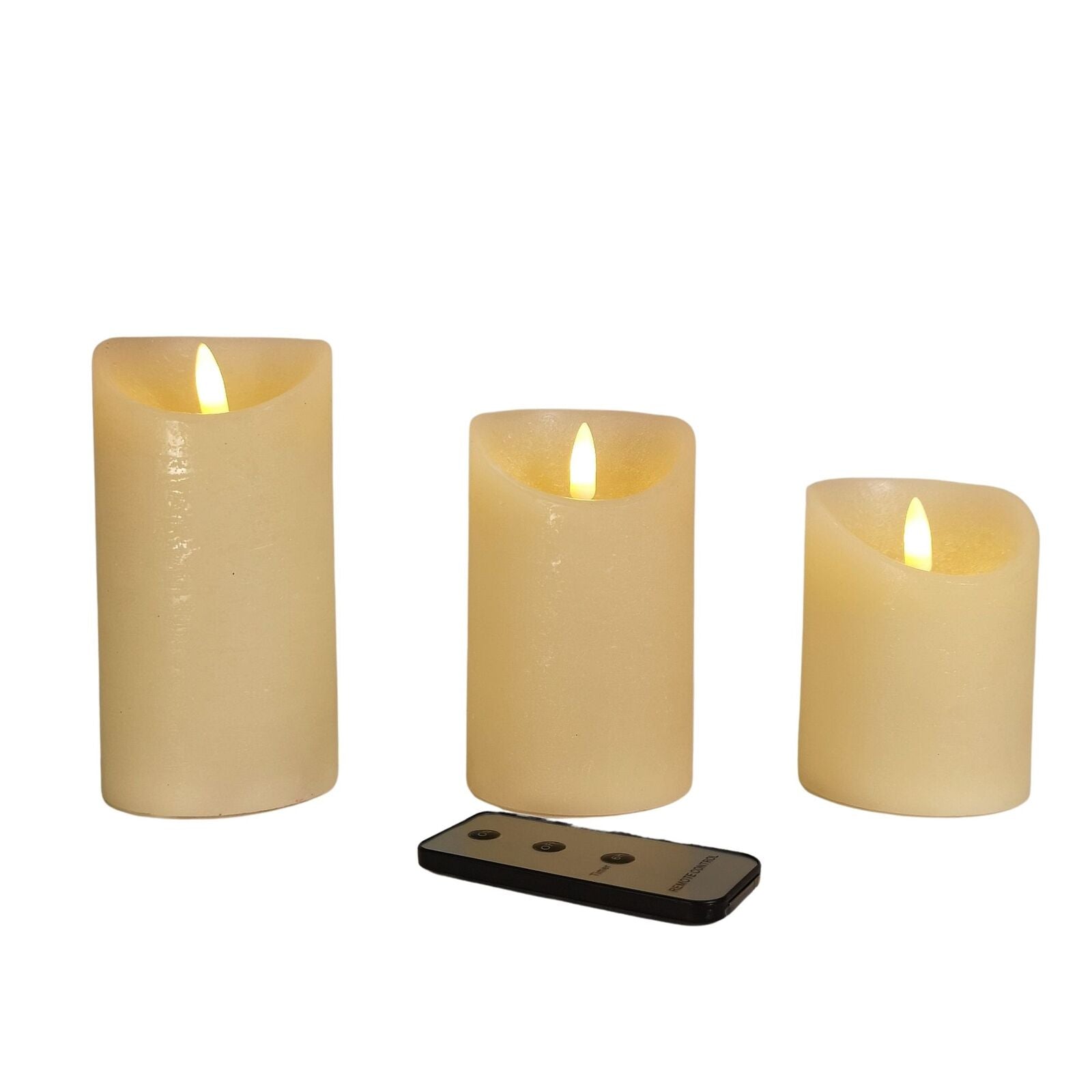 CANDELE DECORATIVE A LUCE LED SET 3 PEZZI