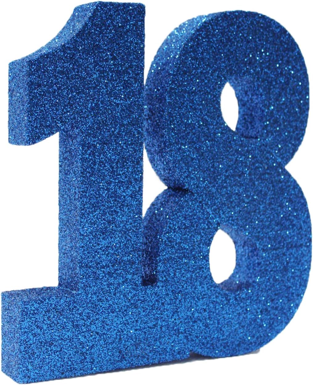CENTROTAVOLA 18°COMPLEANNO, BLU, IN POLISTIROLO GLITTERATO
