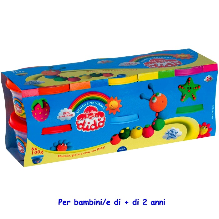 PASTA DA MODELLARE DIDÒ SET 6 COLORI IN BARATTOLI DA 100 GR. FILA