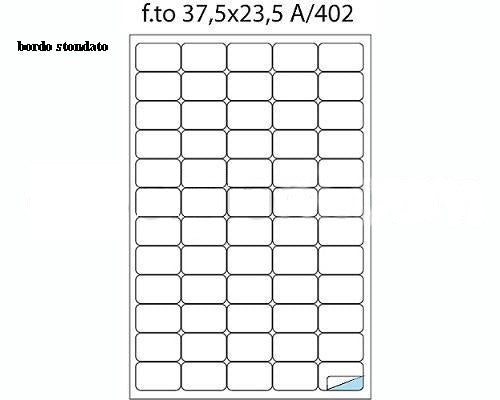 ETICHETTE ADESIVE BIANCHE SCATOLA DA 100 FOGLI - FOGLIO FORMATO A4