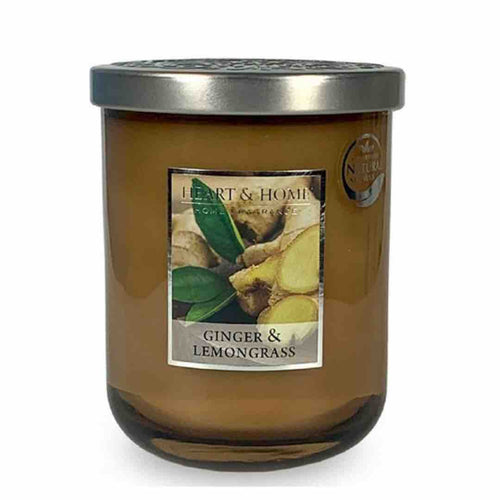 candela in cera di soia heart & home ginger lemongrass