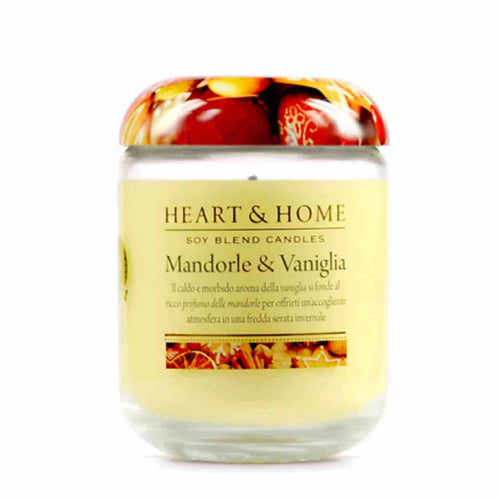 candela in cera di soia mandorle e vaniglia heart & home