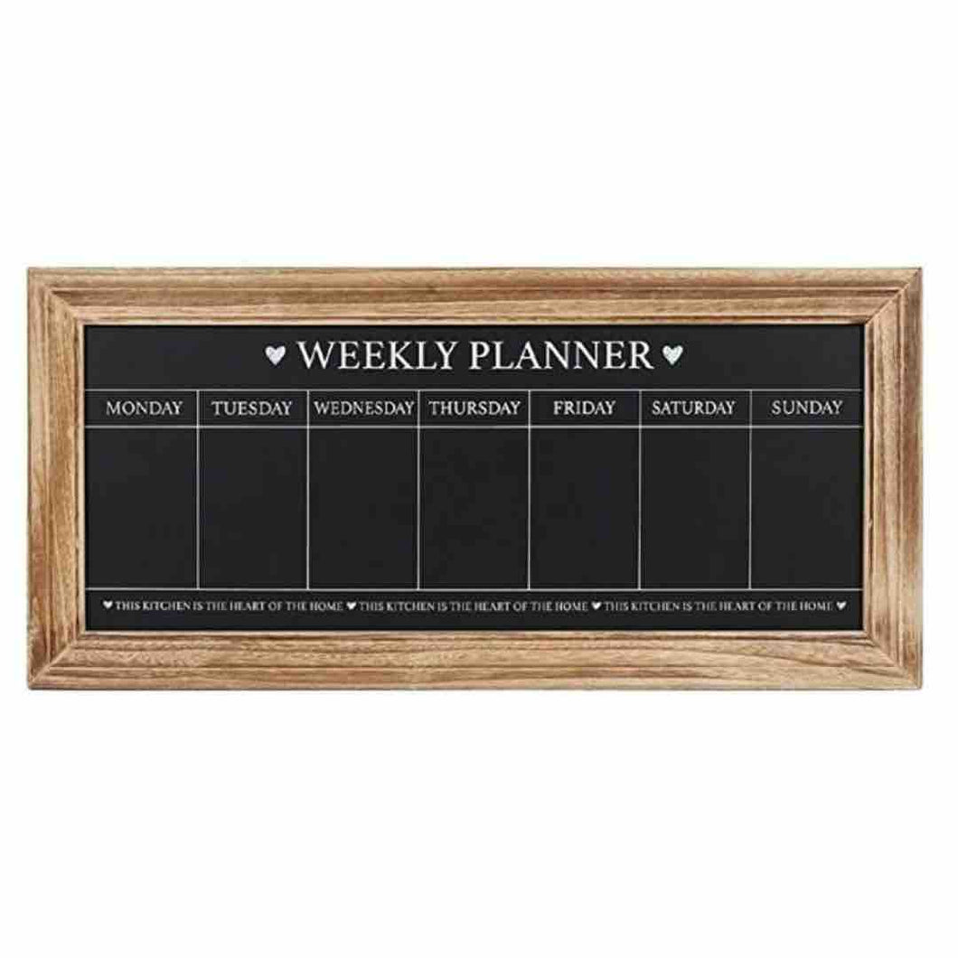 lavagna weekly planner con cornice in legno